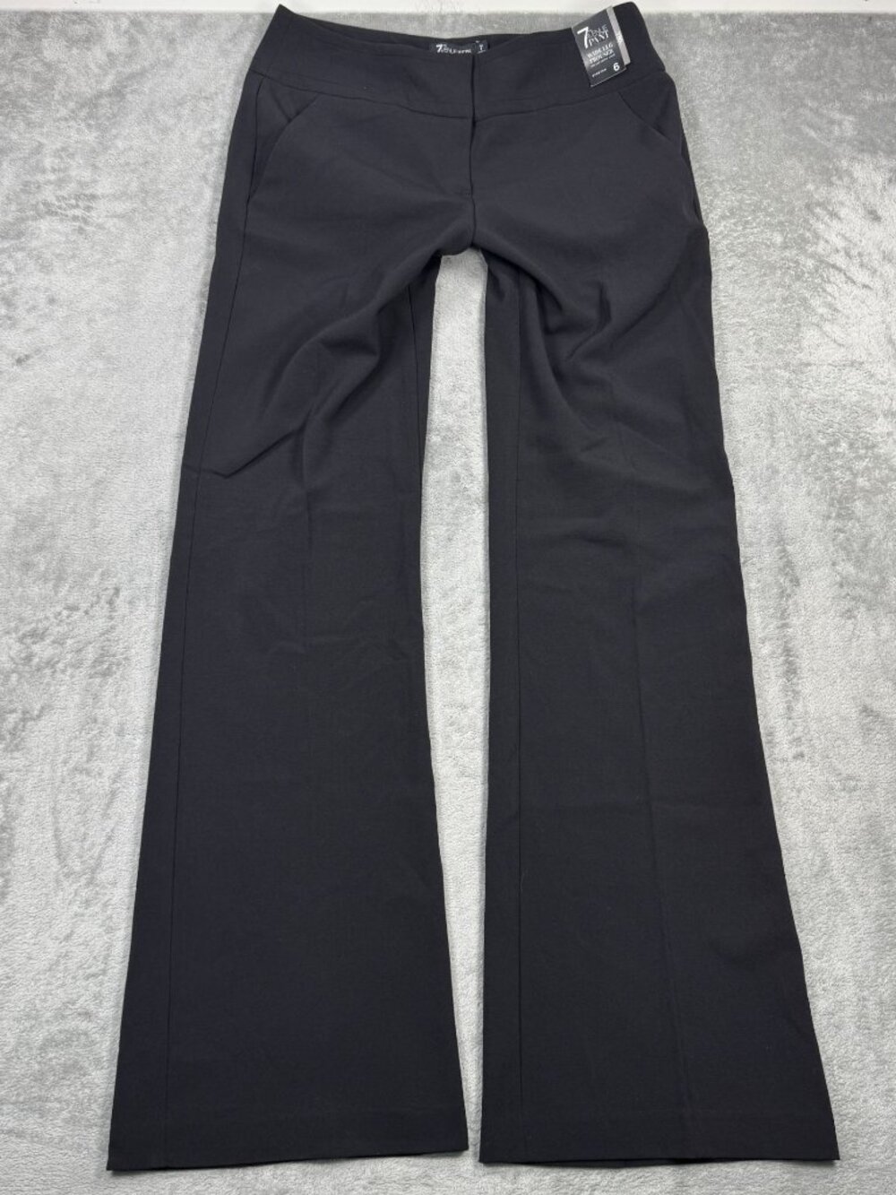 NWT 7th Avenue Low Rise Wide Leg Trousers Size 6T Black Y2K Office Siren Flare